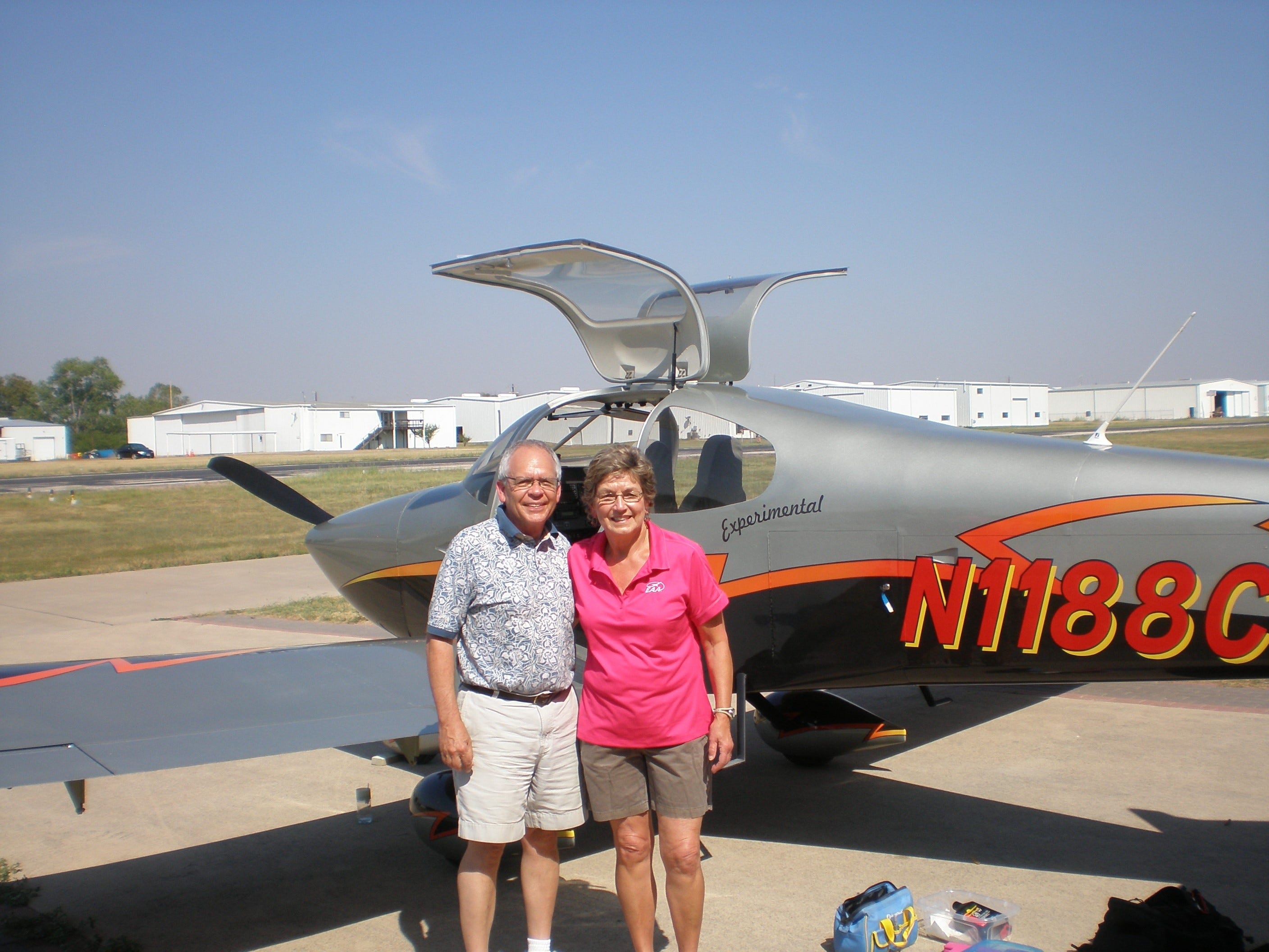 Sam and Judy Robinson offer kids a chance to fly in their airplane through the Young Eagles program.