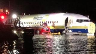 Plane after skidding into Florida river